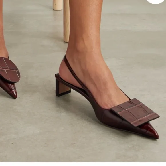 JACQUEMUS
Duelo embellished croc-effect leather slingback 39 - Picture 1 of 7